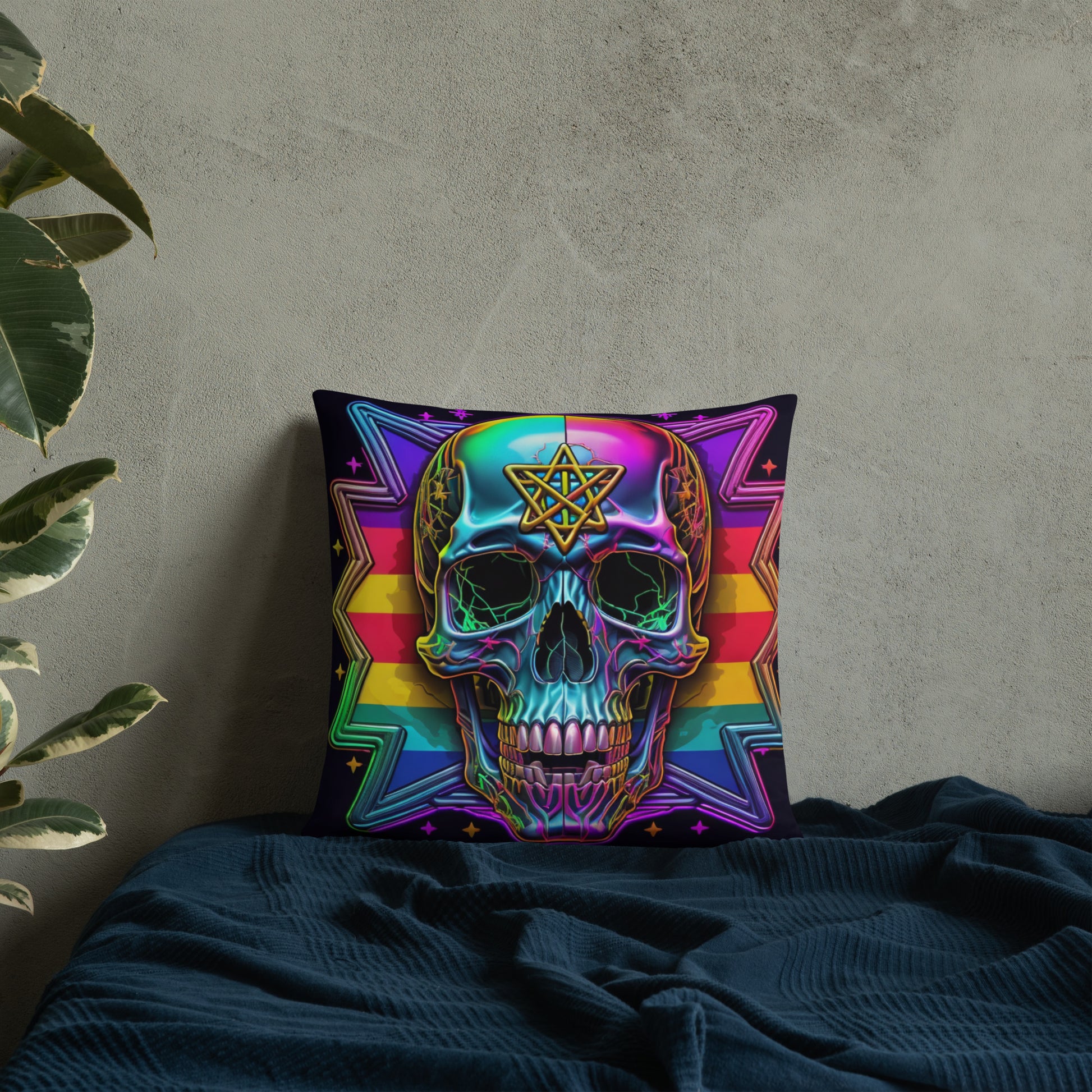 Cromo Skull | Star of David | Pillow Case