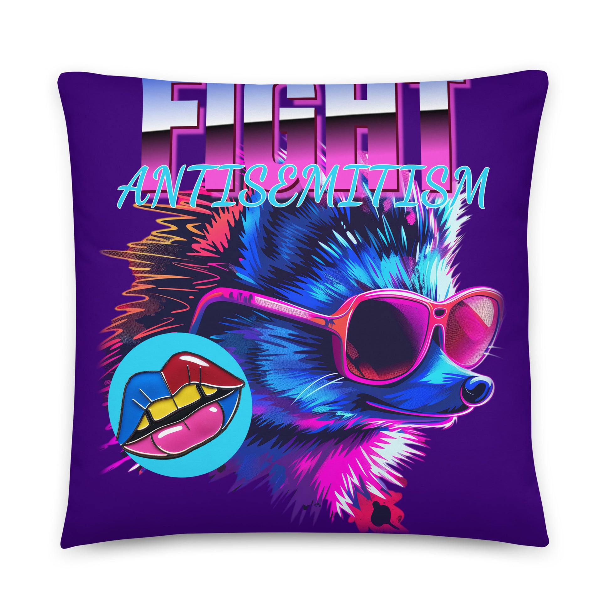 Retro Neon Animal | Fight Antisemitism | Pillow Case