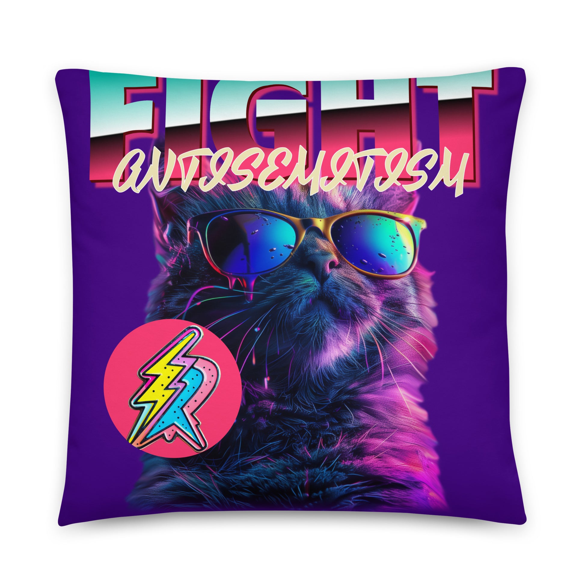 Retro Neon Animal | Fight Antisemitism | Pillow Case