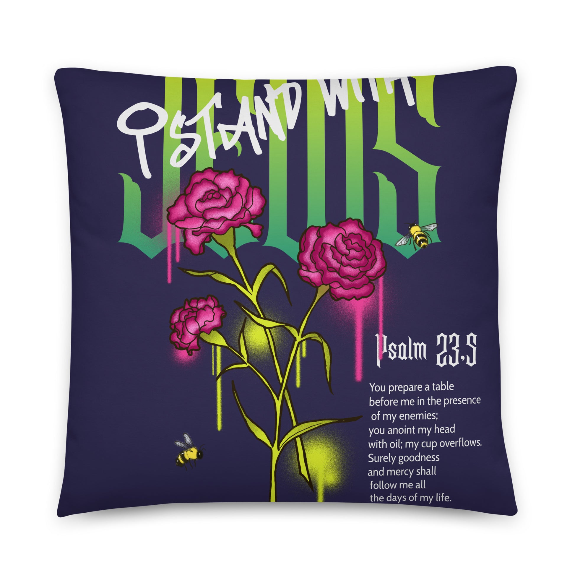 I Stand With Jews | Flower Christian Bible Verse | Pillow Case
