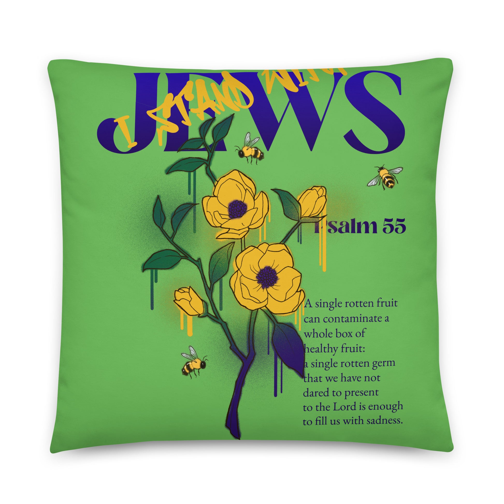 I Stand With Jews | Flower Christian Bible Verse | Pillow Case