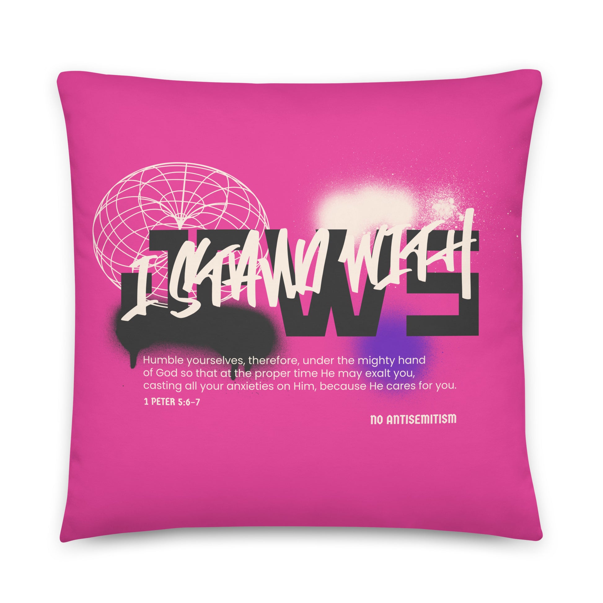 I Stand With Jews Graffiti Bible Verse | Pillow Case