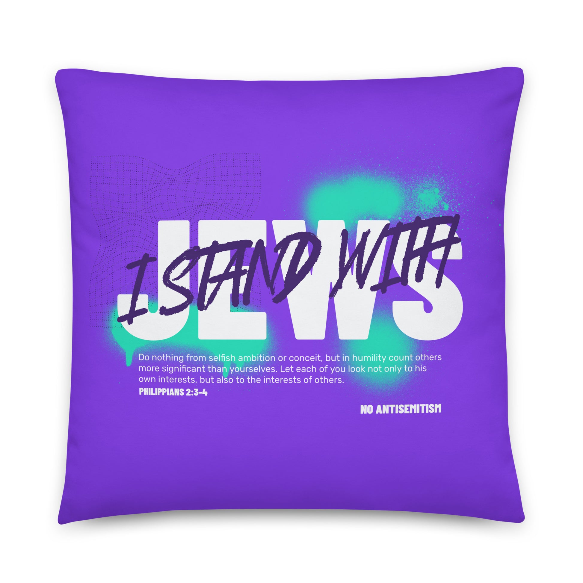 I Stand With Jews Graffiti Bible Verse | Pillow Case