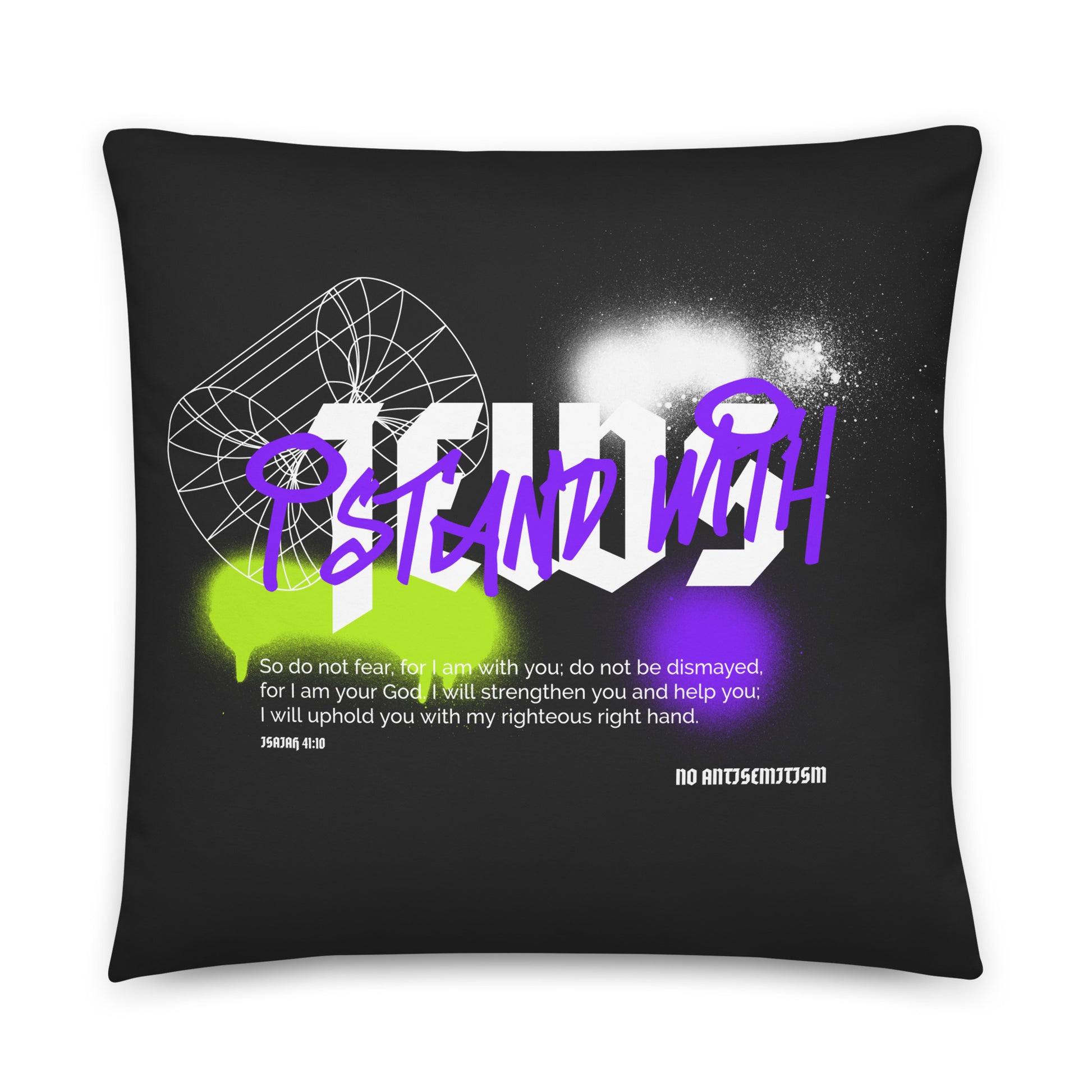 I Stand With Jews Graffiti Bible Verse | Pillow Case