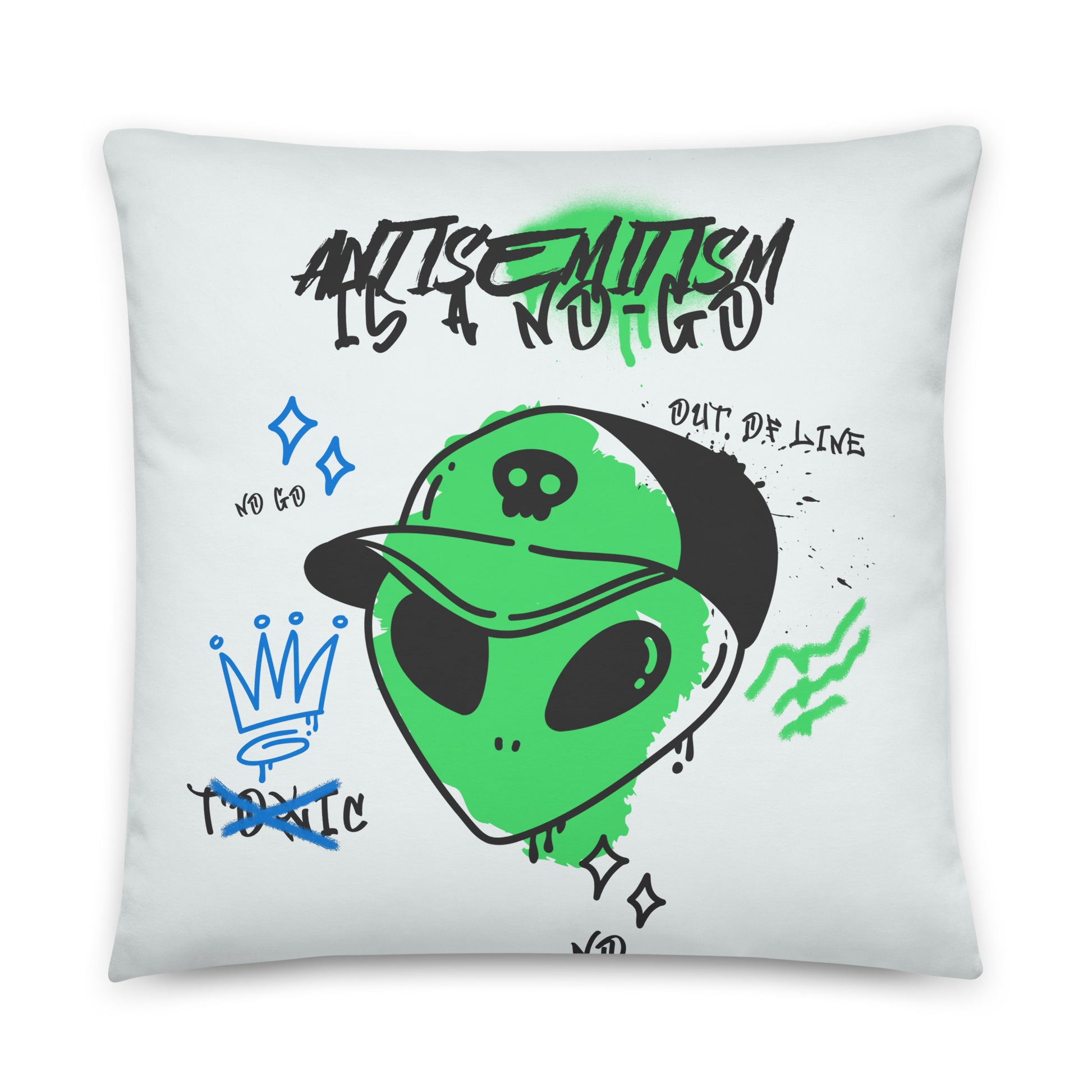 No Go Graffiti Doodle | Antisemitism | Pillow Case