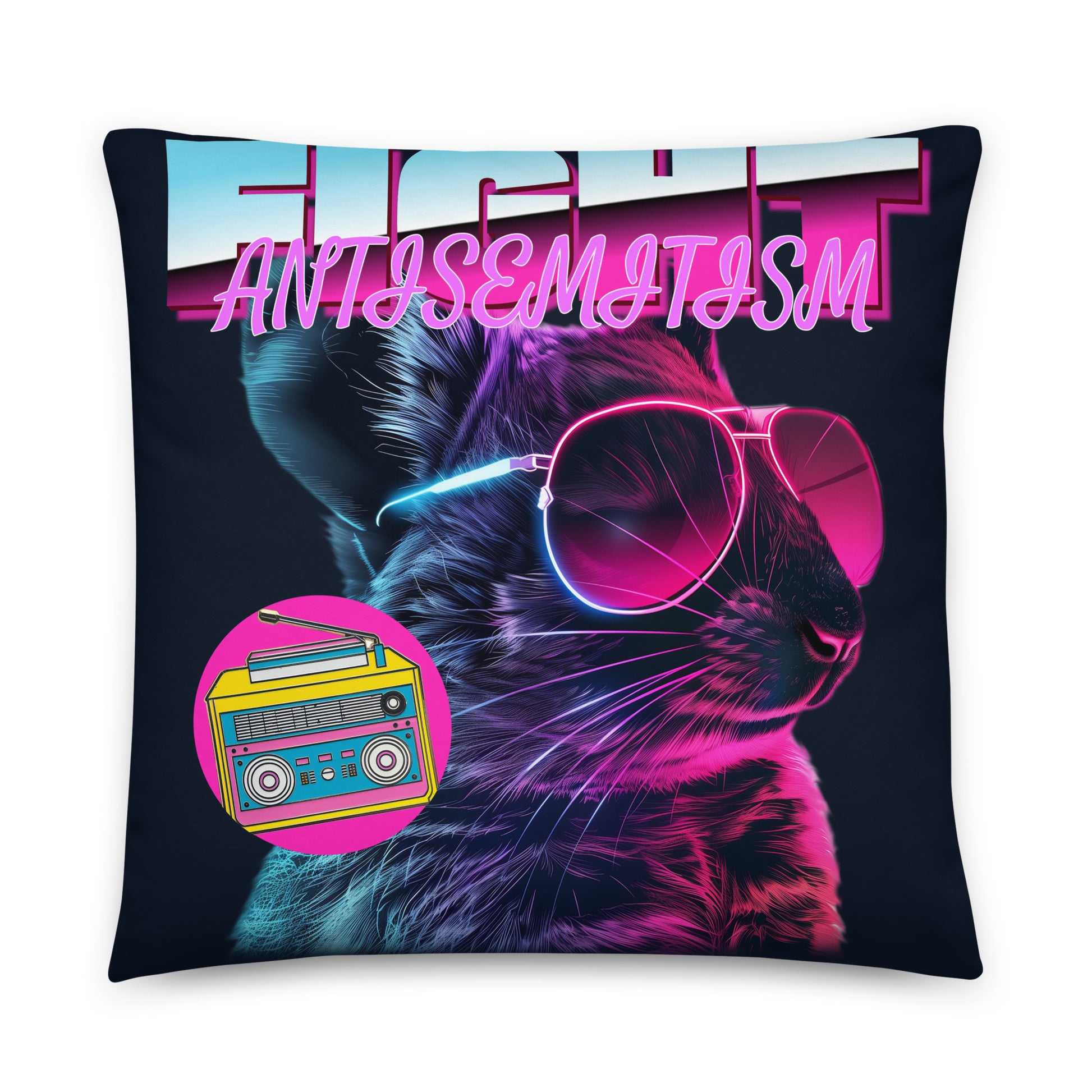Retro Neon Animal | Fight Antisemitism | Pillow Case