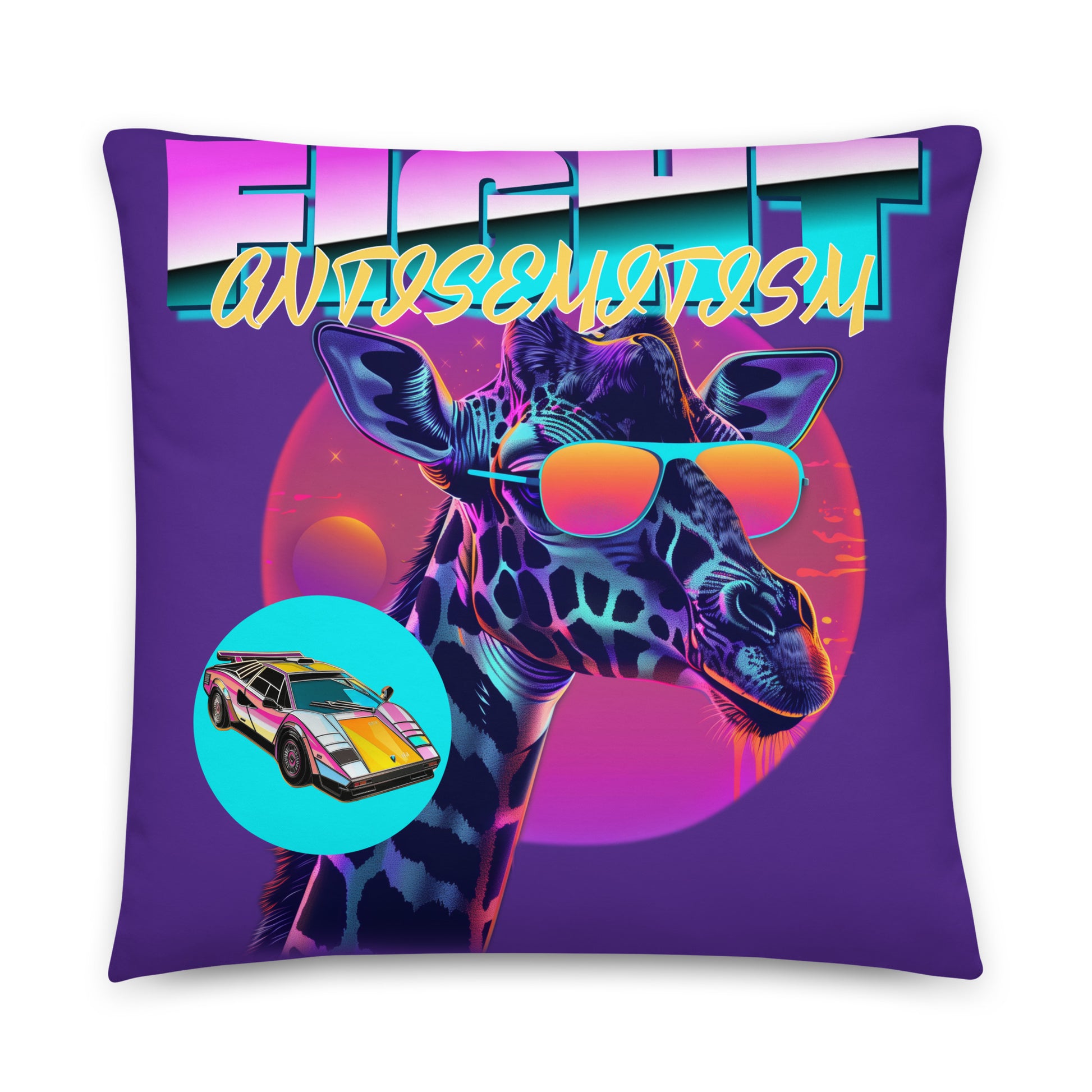 Retro Neon Animal | Fight Antisemitism | Pillow Case