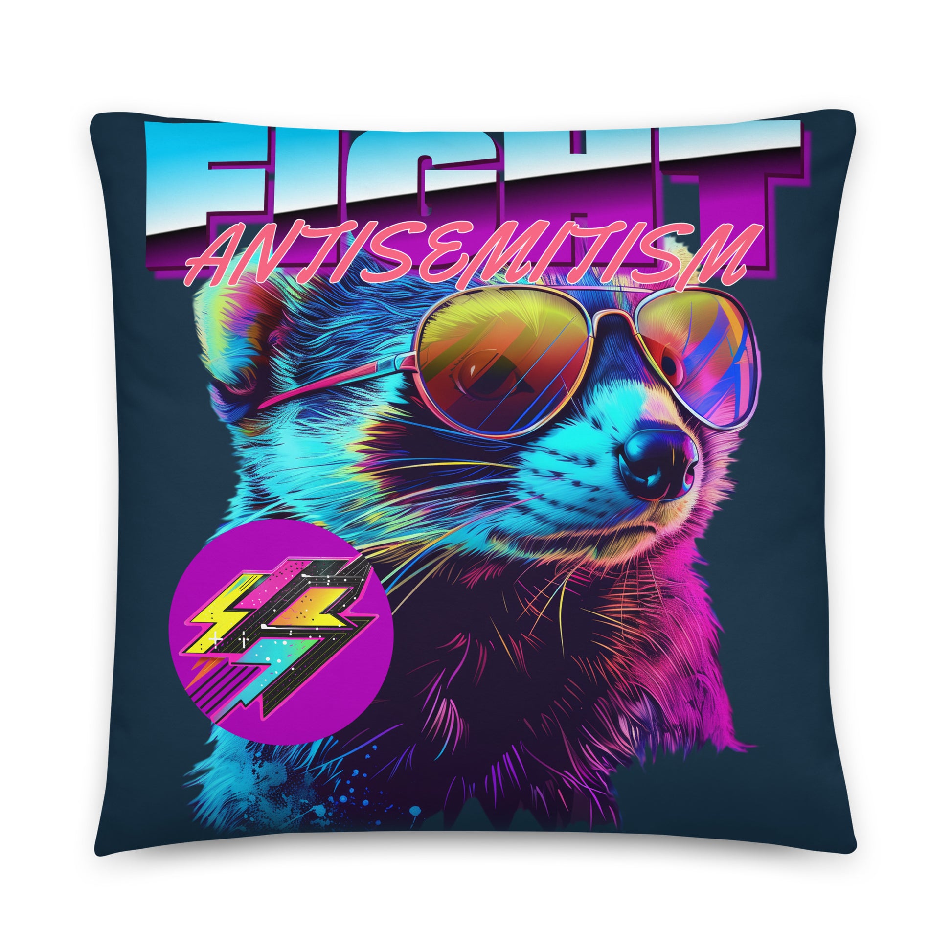 Retro Neon Animal | Fight Antisemitism | Pillow Case