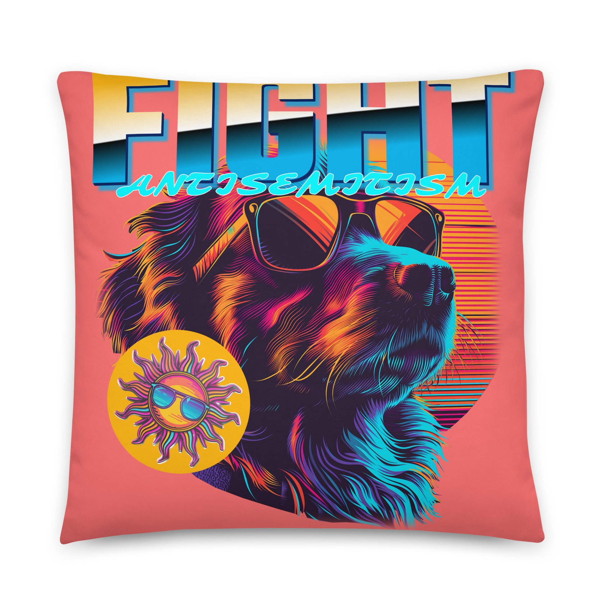 Retro Neon Animal | Fight Antisemitism | Pillow Case