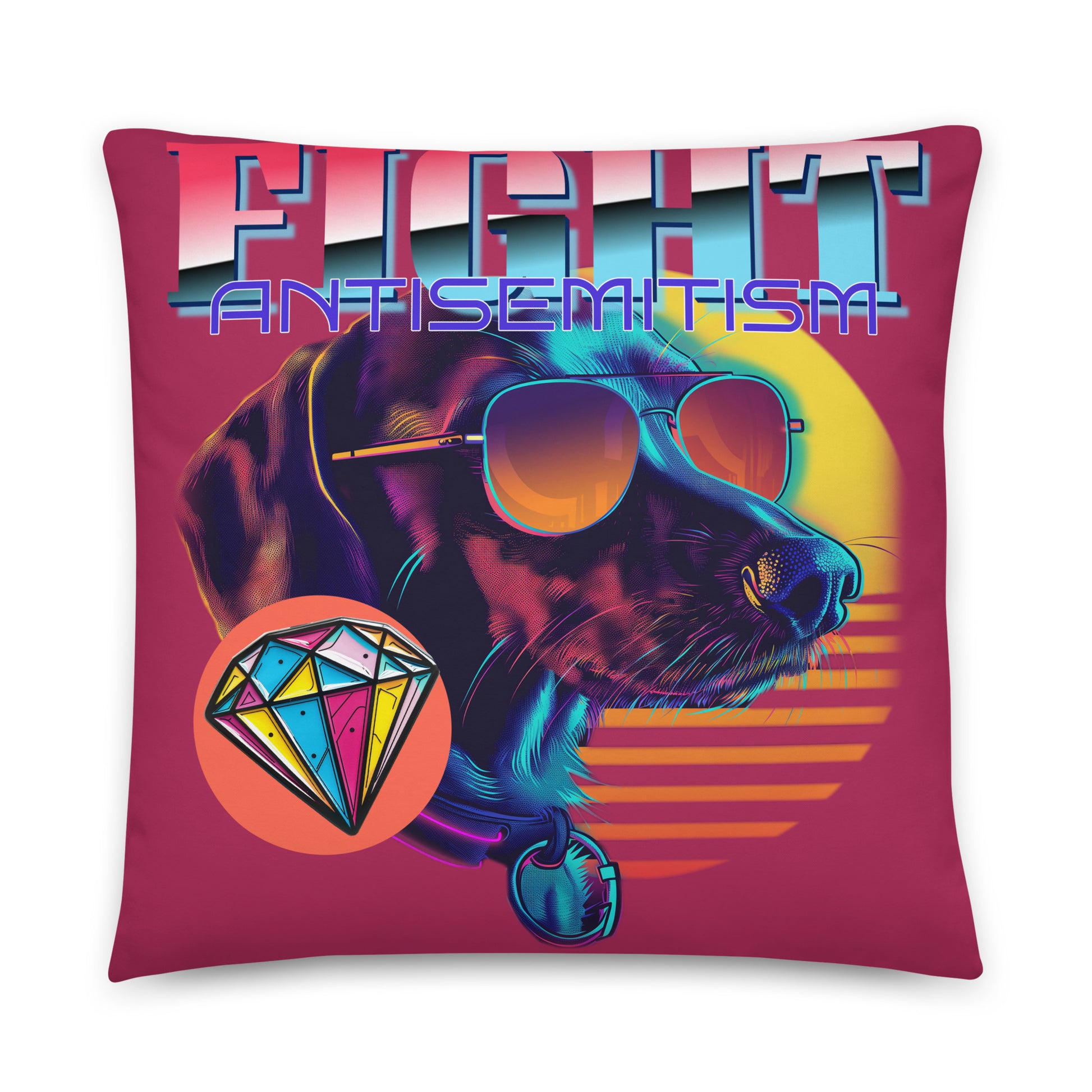 Retro Neon Animal | Fight Antisemitism | Pillow Case