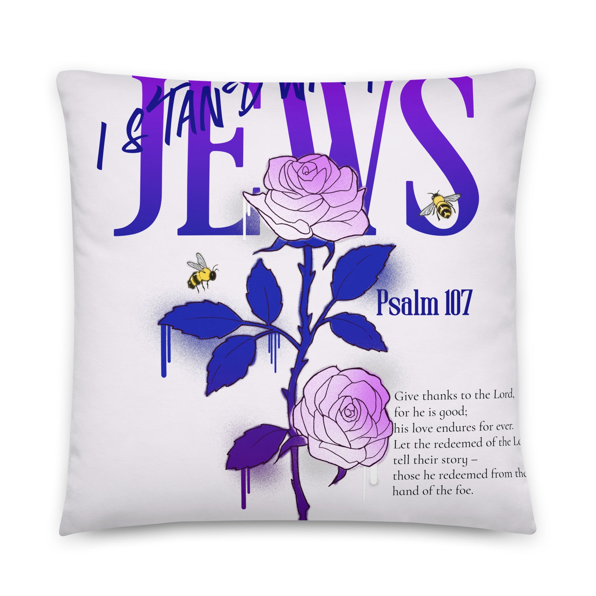I Stand With Jews | Flower Christian Bible Verse | Pillow Case