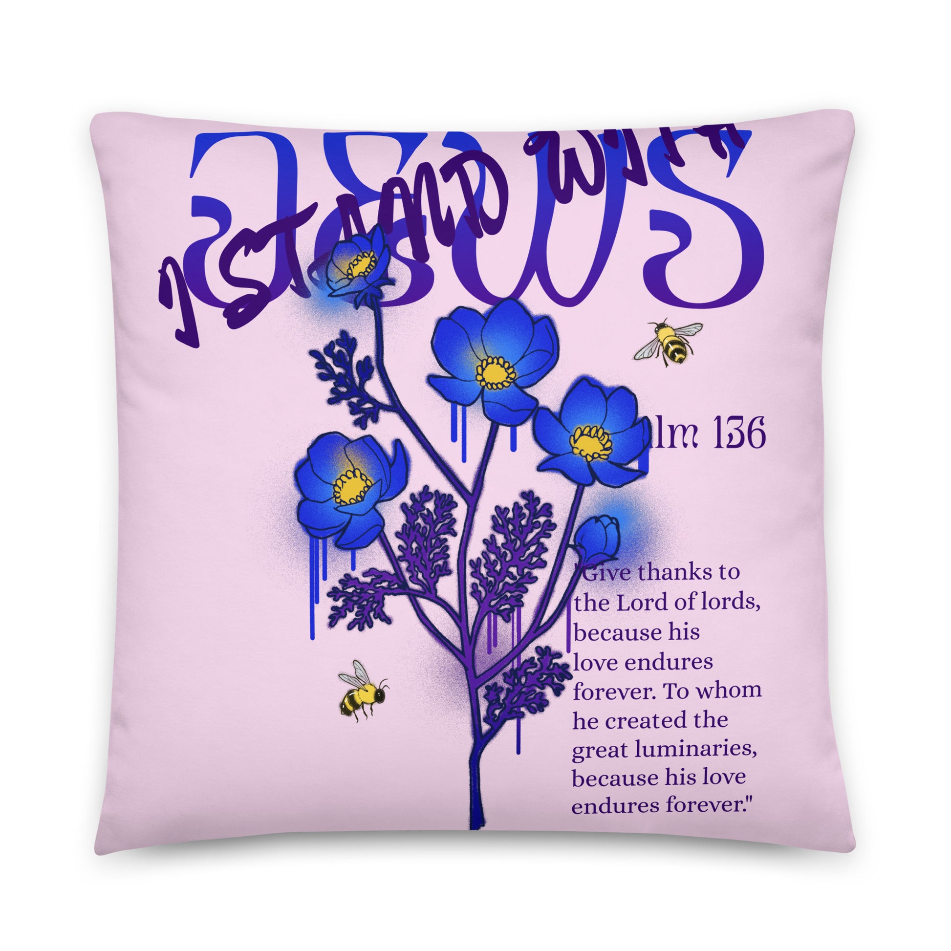 I Stand With Jews | Flower Christian Bible Verse | Pillow Case