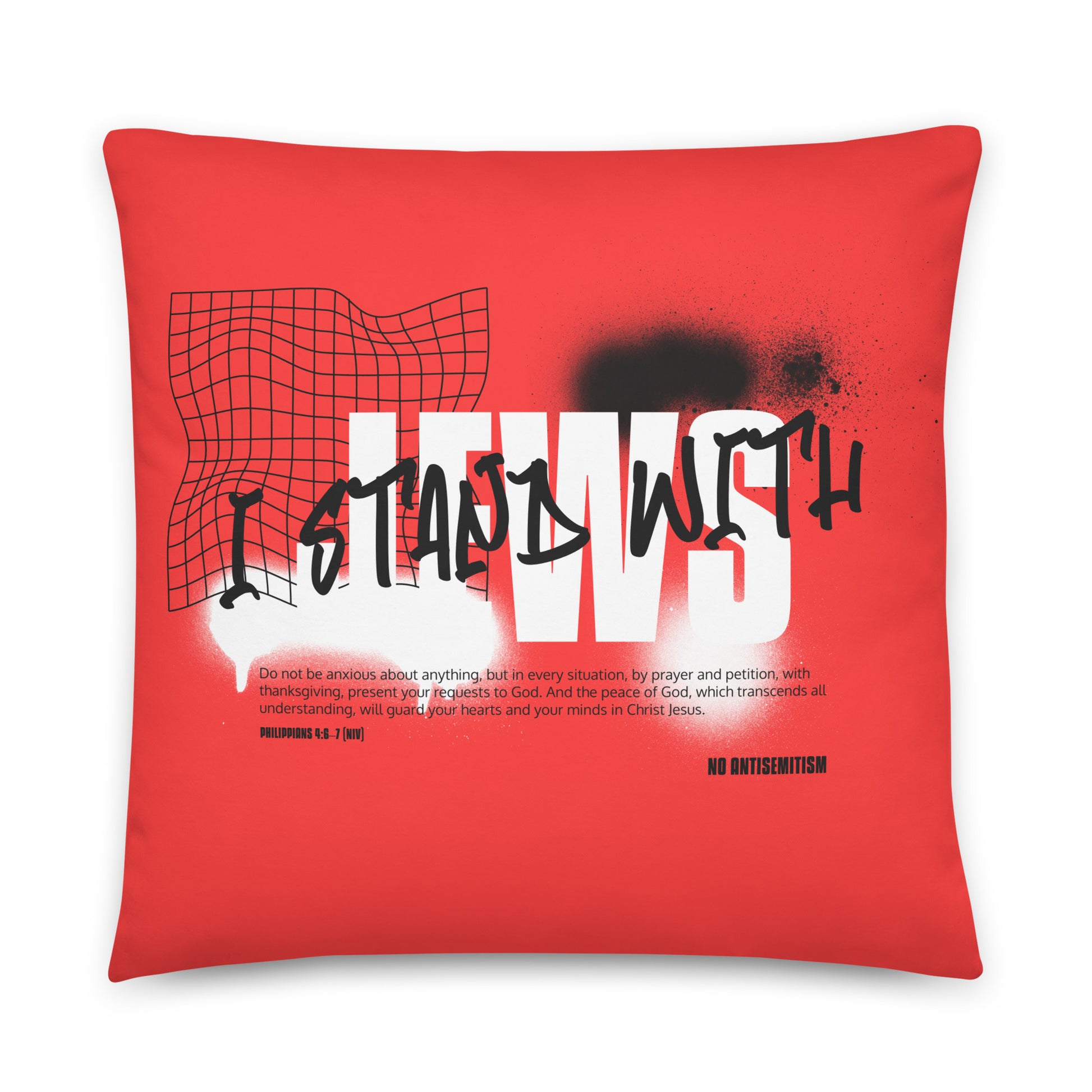 I Stand With Jews Graffiti Bible Verse | Pillow Case