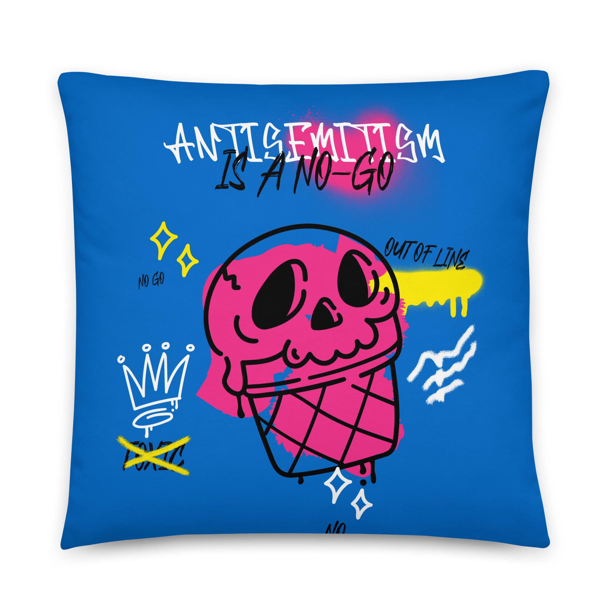 No Go Graffiti Doodle | Antisemitism | Pillow Case