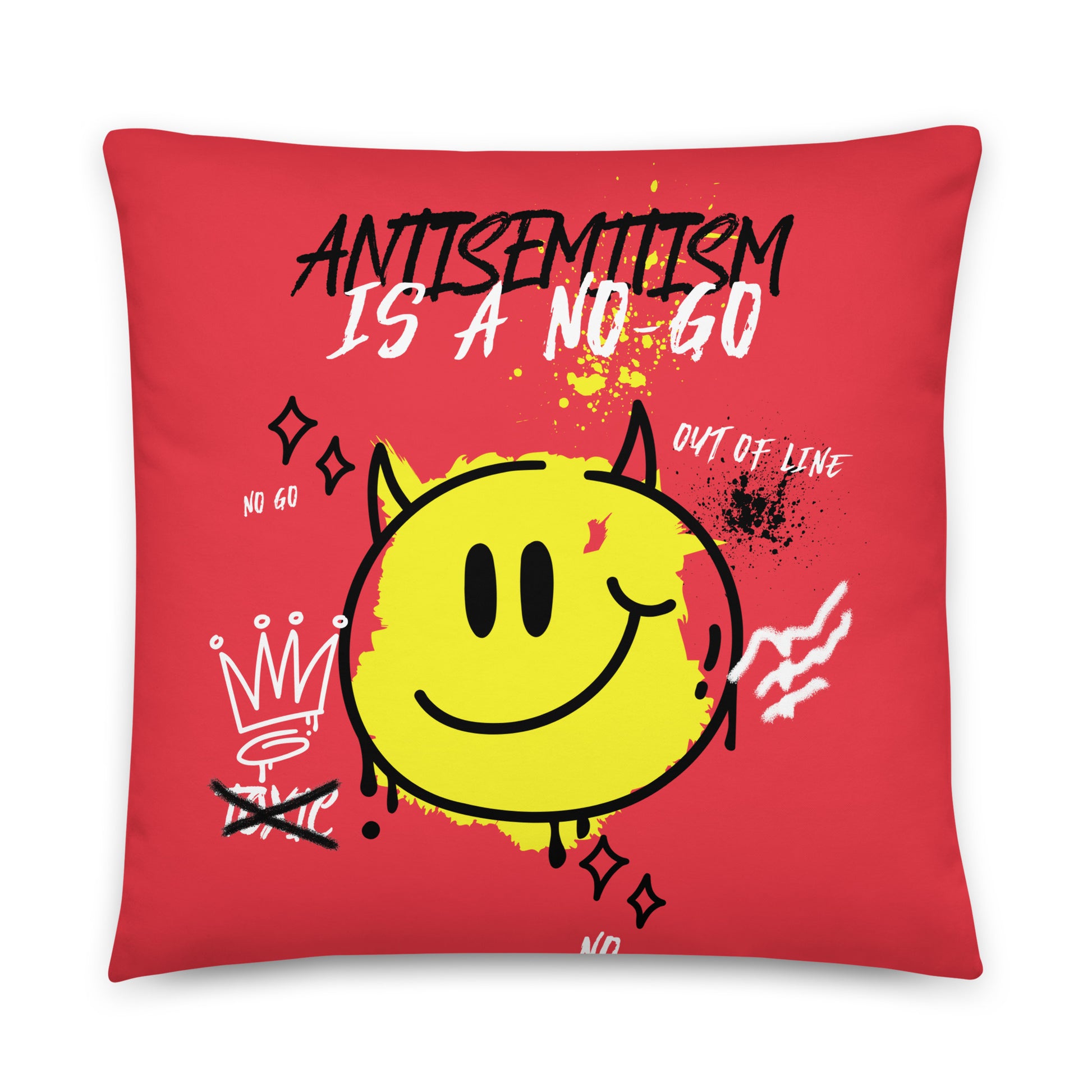 No Go Graffiti Doodle | Antisemitism | Pillow Case