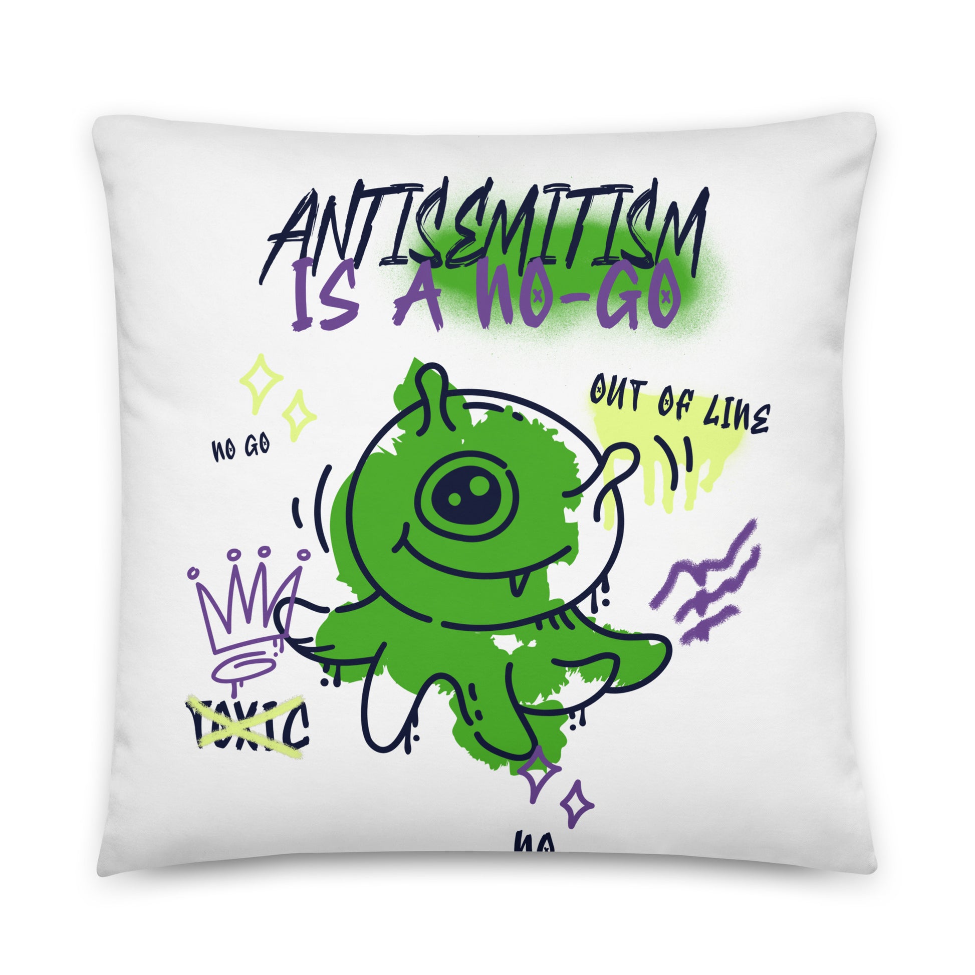 No Go Graffiti Doodle | Antisemitism | Pillow Case