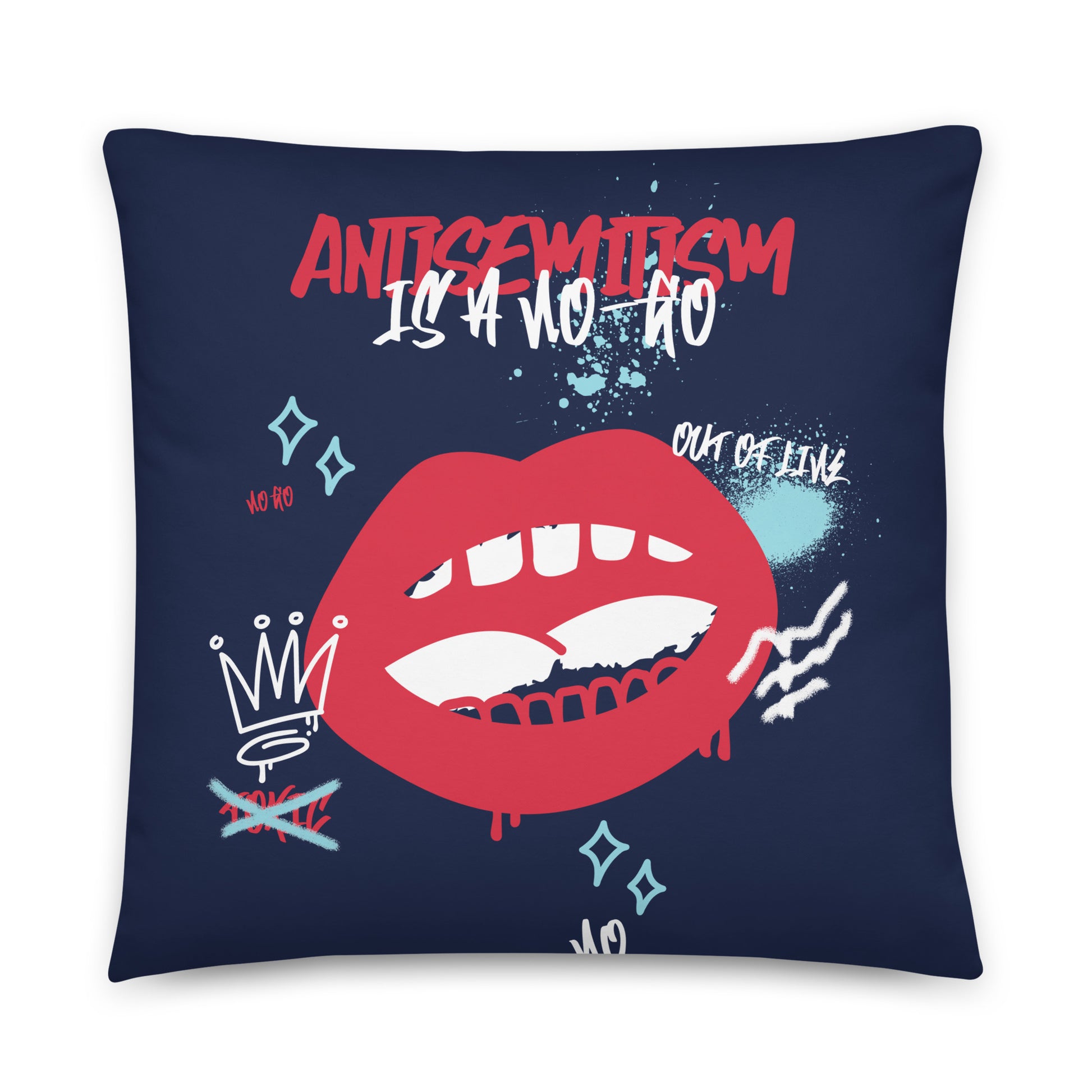 No Go Graffiti Doodle | Antisemitism | Pillow Case