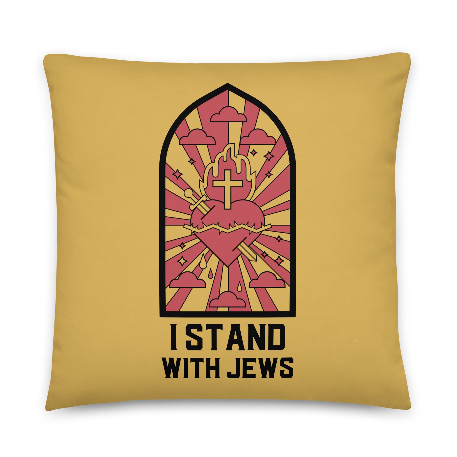 I stand With Jews | Christian | Stained Glass | Pillow Case