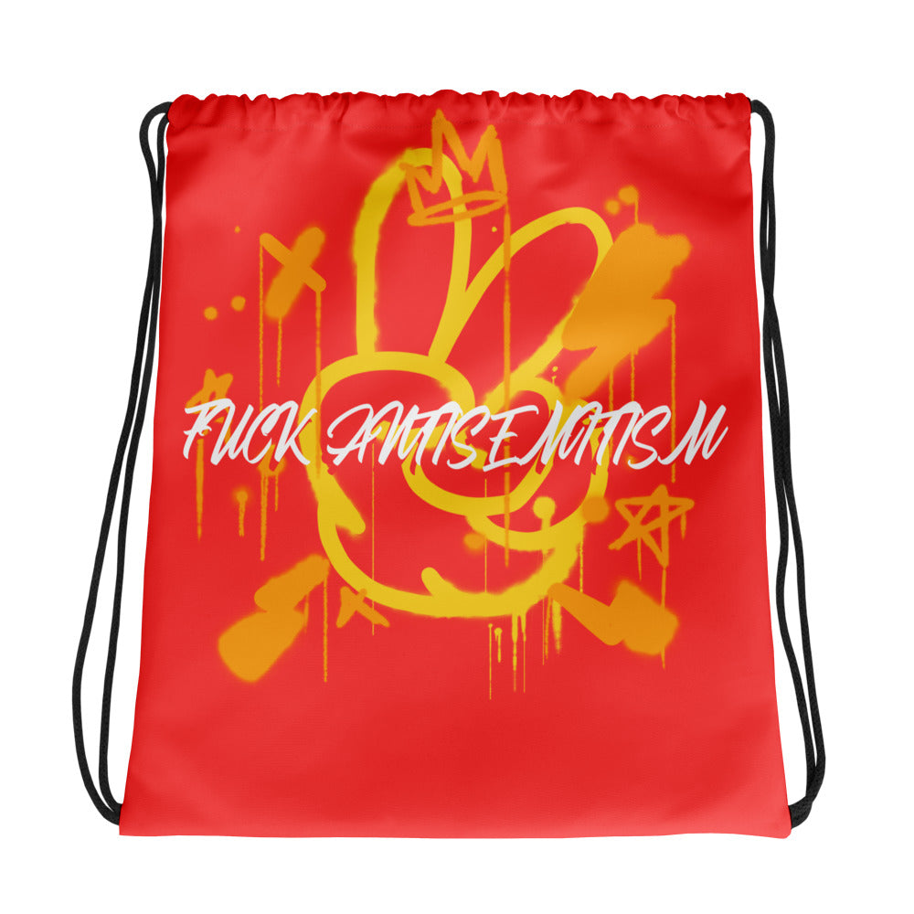 Fuck Antisemitism Graffiti | Drawstring Bag