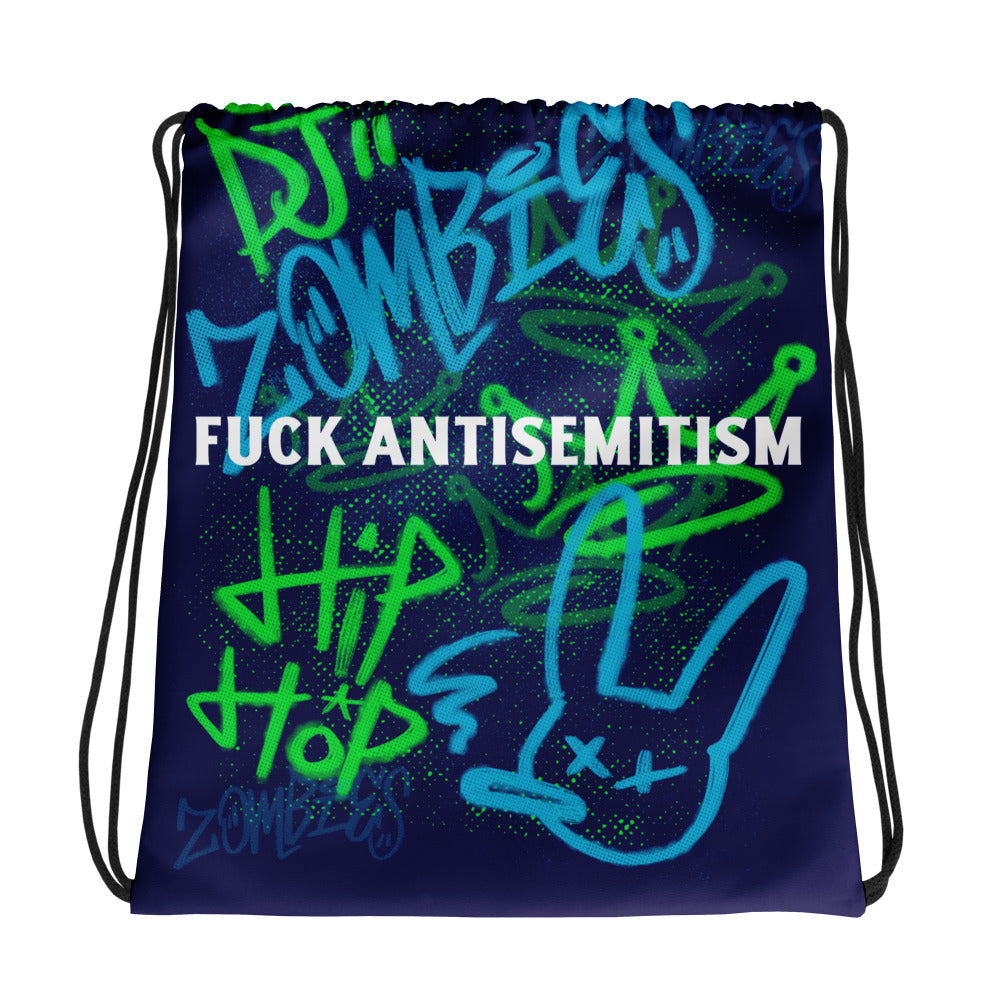 Fuck Antisemitism Graffiti | Drawstring Bag