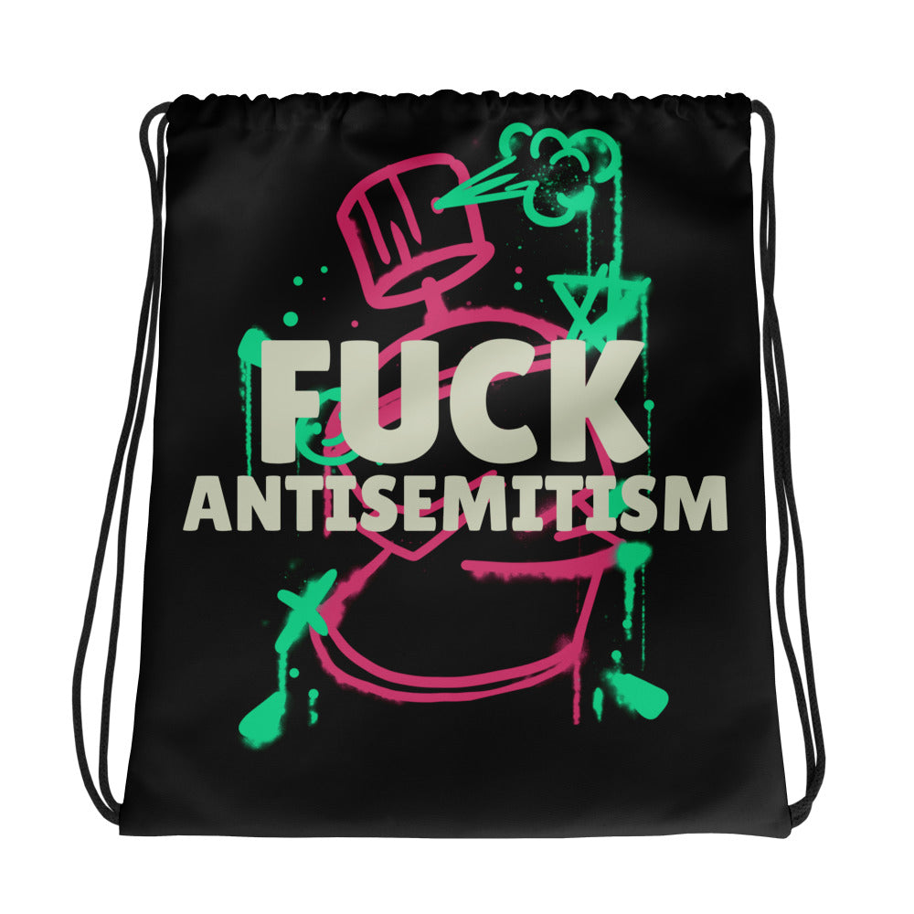 Fuck Antisemitism Graffiti | Drawstring Bag