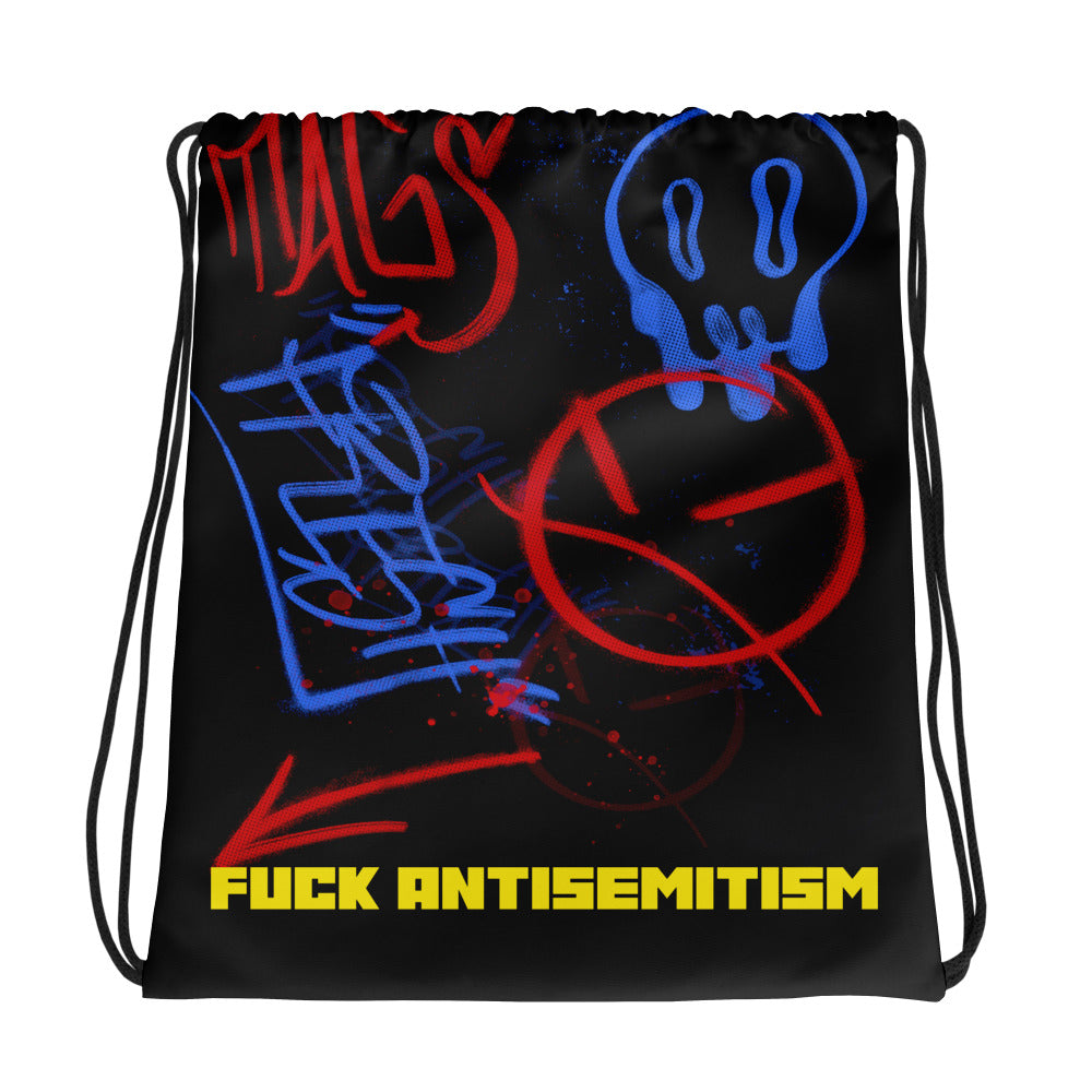 Fuck Antisemitism Graffiti | Drawstring Bag