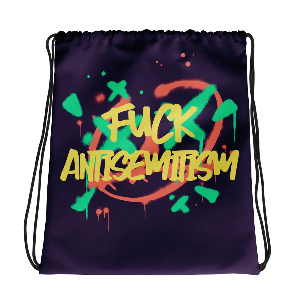 Fuck Antisemitism Graffiti | Drawstring Bag