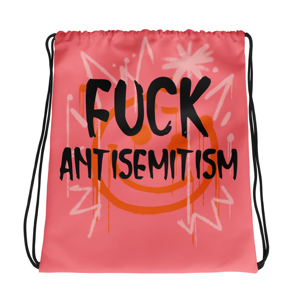 Fuck Antisemitism Graffiti | Drawstring Bag
