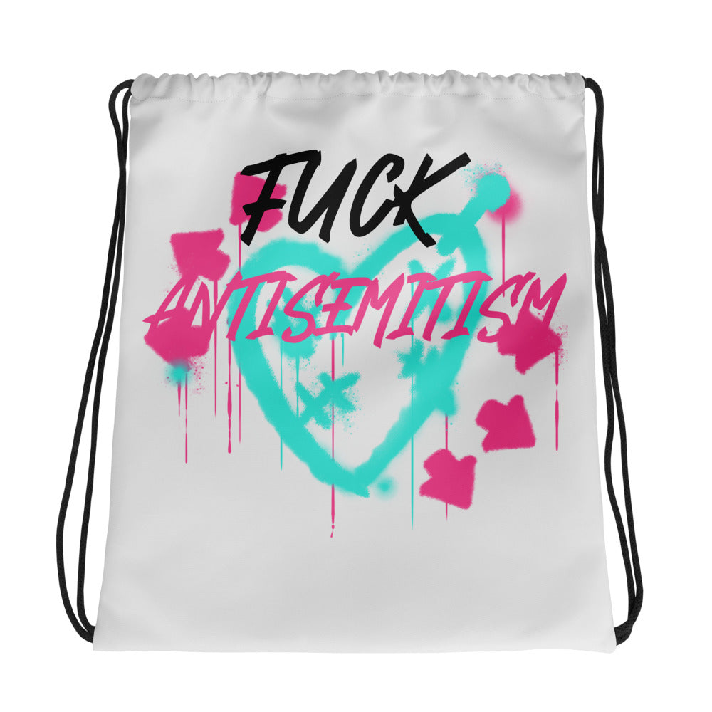 Fuck Antisemitism Graffiti | Drawstring Bag