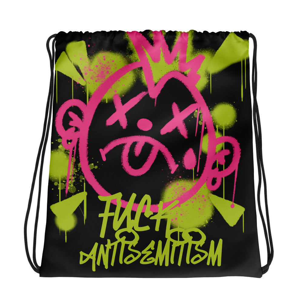 Fuck Antisemitism Graffiti | Drawstring Bag