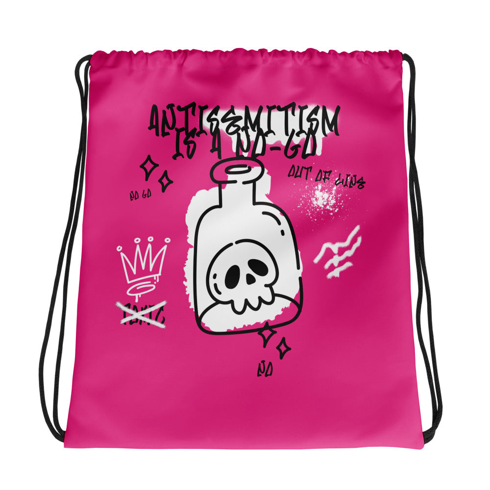 No Go Graffiti Doodle| Antisemitism | Drawstring Bag