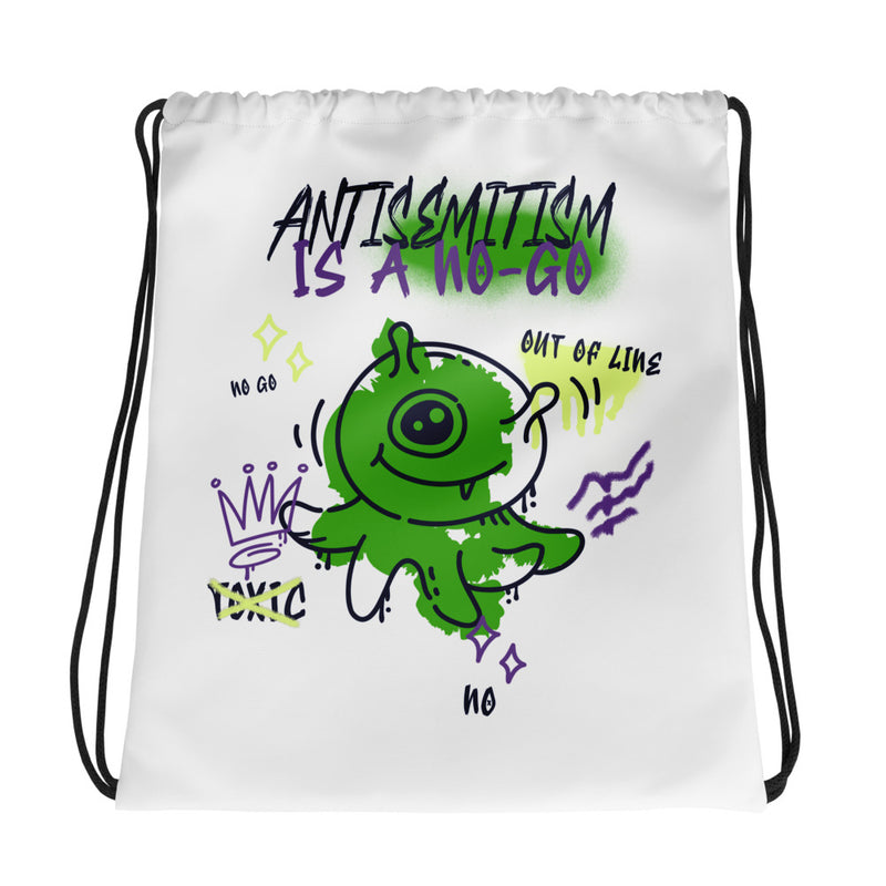 No Go Graffiti Doodle| Antisemitism | Drawstring Bag