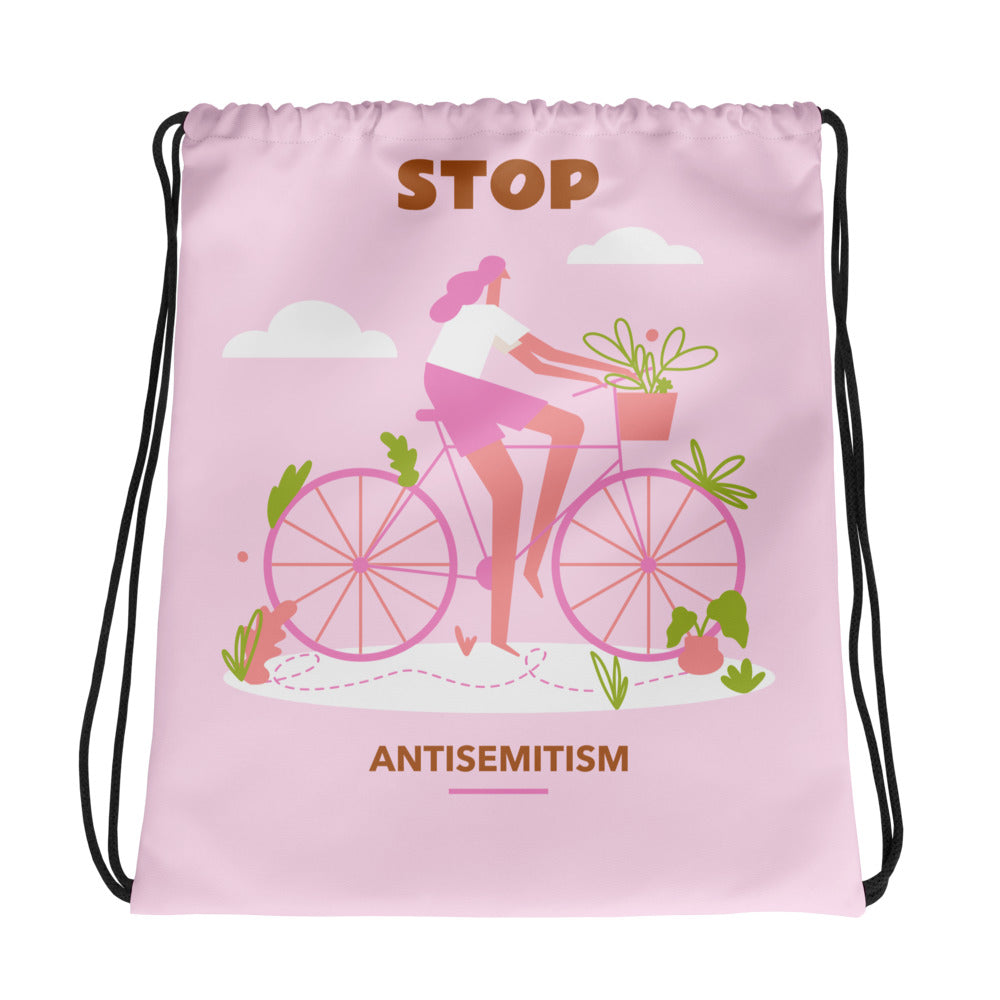 Bike Journey | Stop Antisemitism | Drawstring Bag