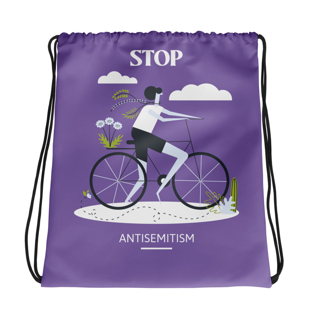 Bike Journey | Stop Antisemitism | Drawstring Bag