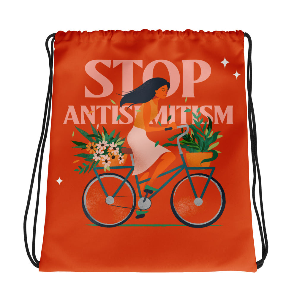 Bike Journey | Stop Antisemitism | Drawstring Bag