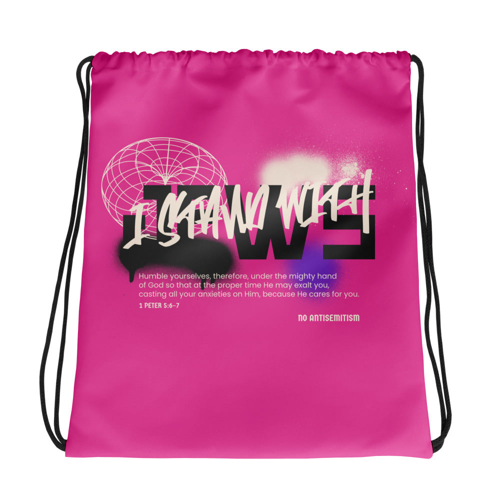 I Stand With Jews Graffiti Bible Verse | Drawstring Bag
