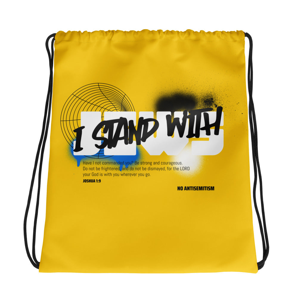 I Stand With Jews Graffiti Bible Verse | Drawstring Bag