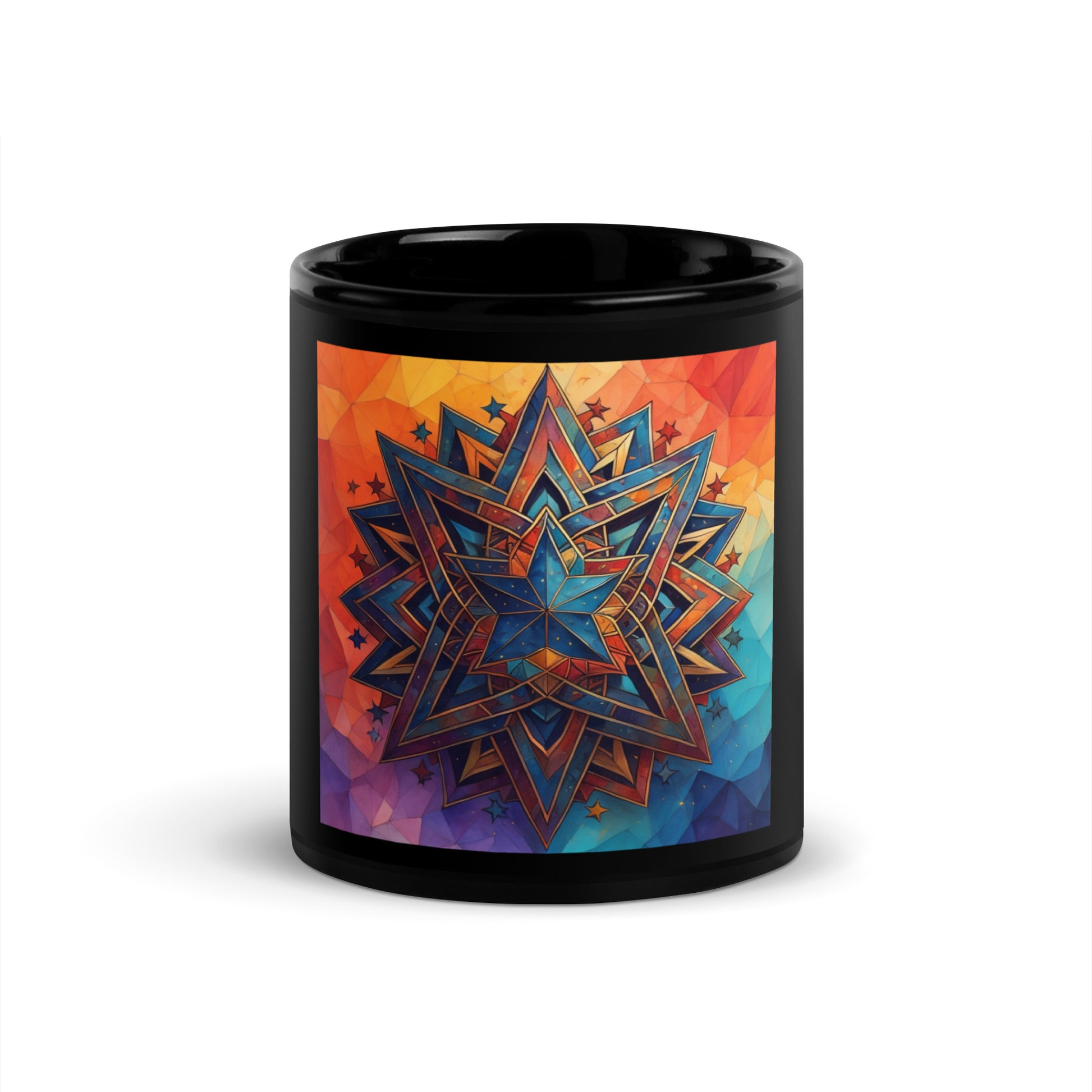 Vibrant Song | Star of David | Black Glossy Mug Jouparty