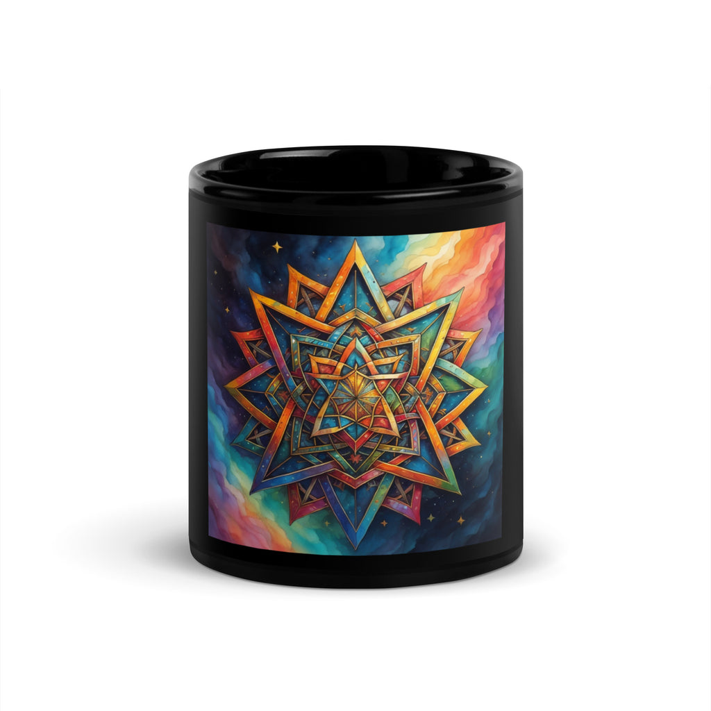 Vibrant Song | Star of David | Black Glossy Mug Jouparty