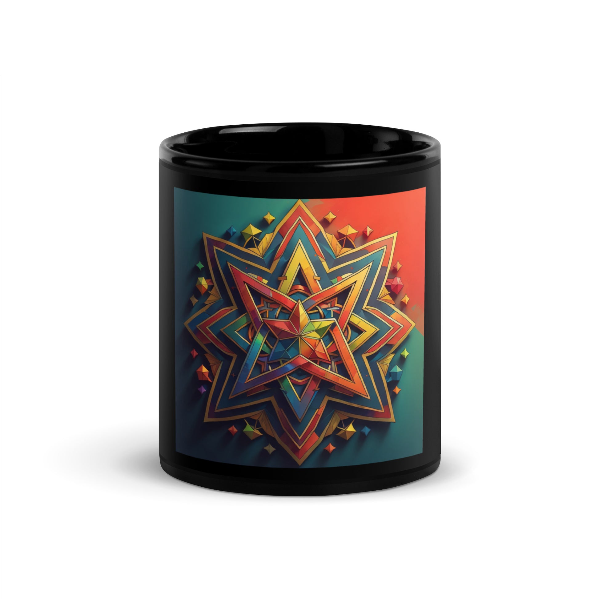 Vibrant Song | Star of David | Black Glossy Mug Jouparty