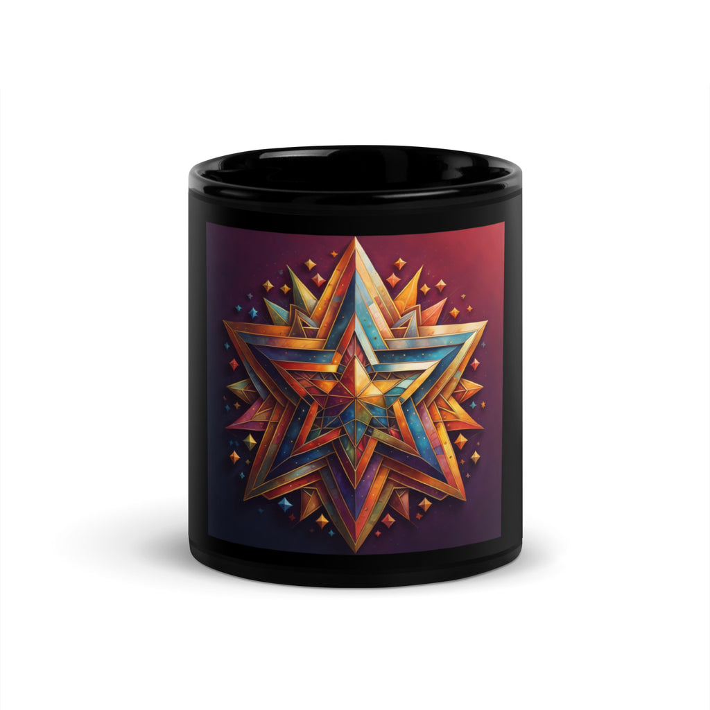 Vibrant Song | Star of David | Black Glossy Mug Jouparty