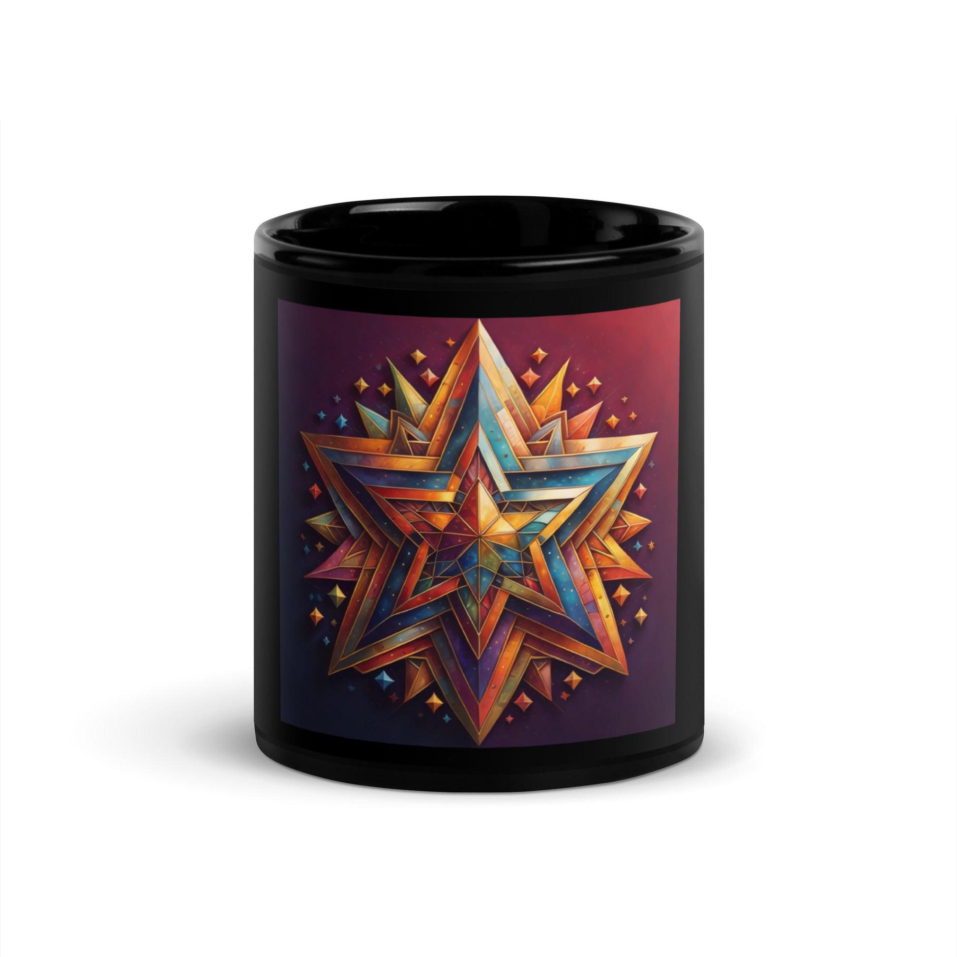 Vibrant Song | Star of David | Black Glossy Mug Jouparty