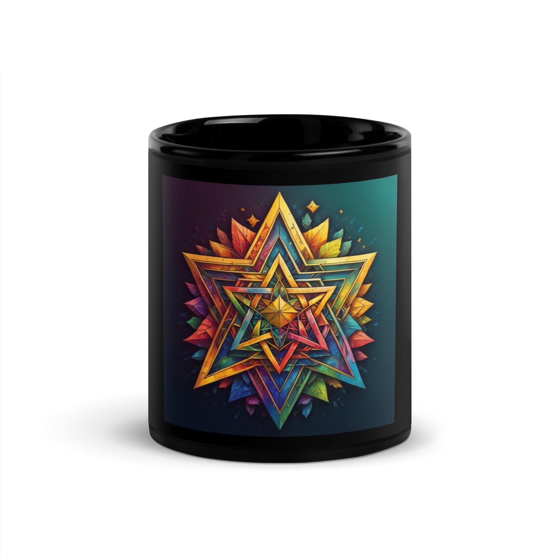 Vibrant Song | Star of David | Black Glossy Mug Jouparty