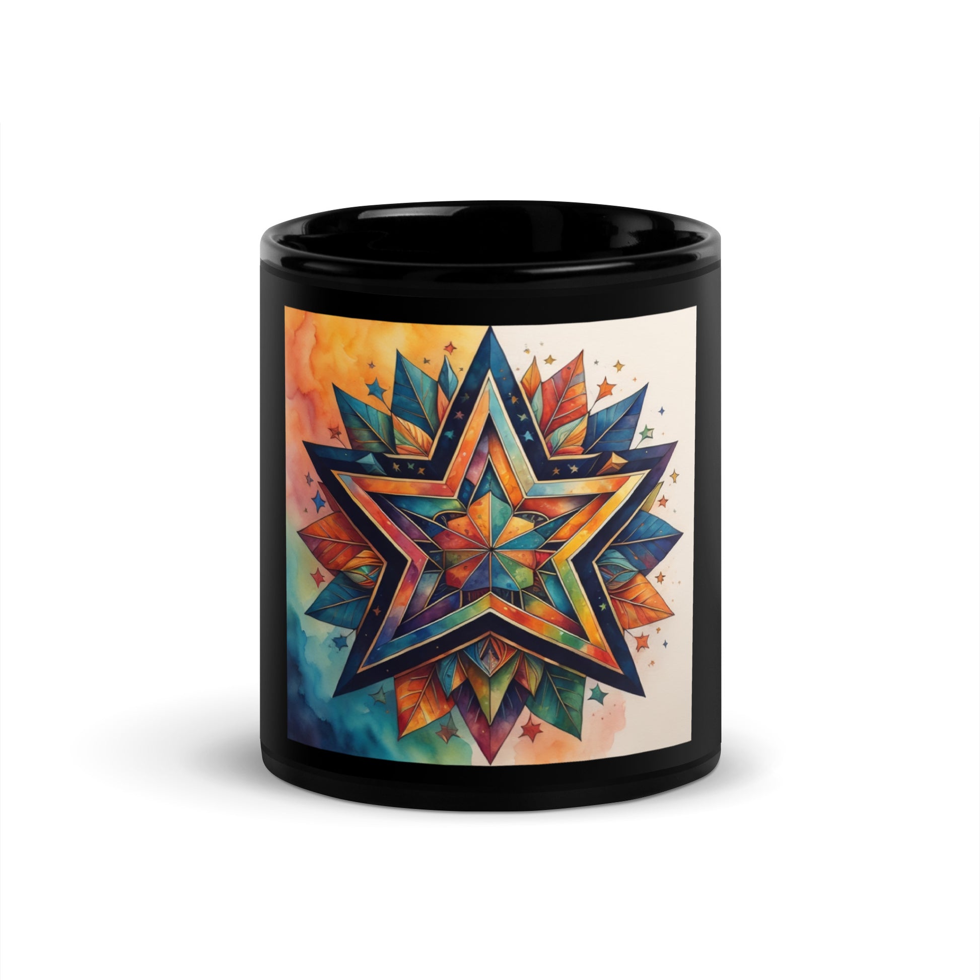 Vibrant Song | Star of David | Black Glossy Mug Jouparty
