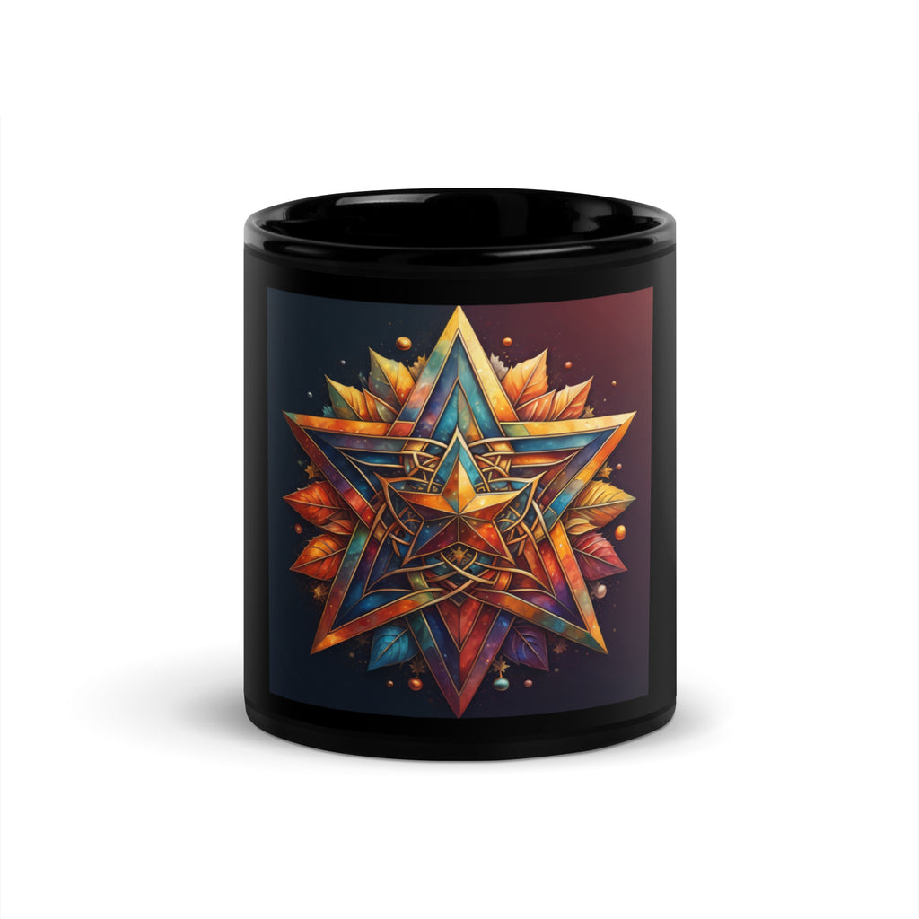 Vibrant Song | Star of David | Black Glossy Mug Jouparty