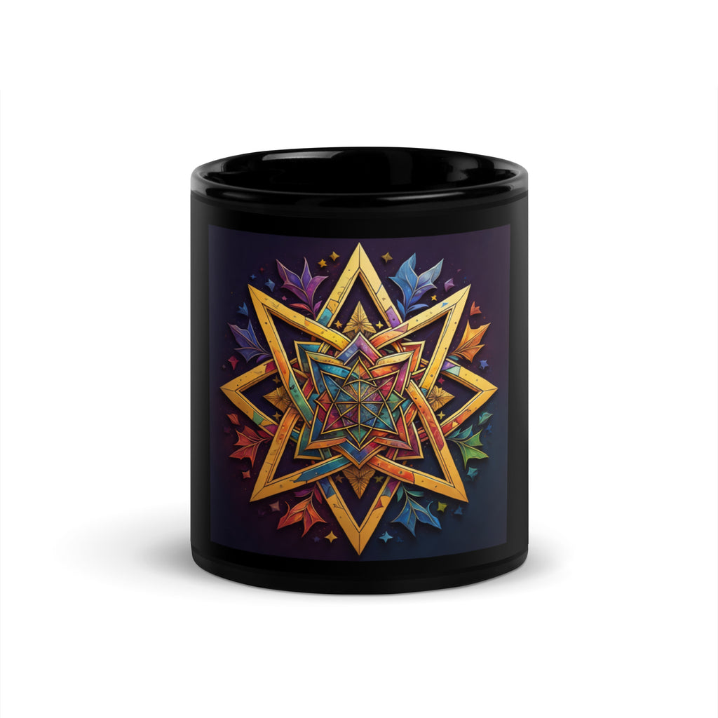 Vibrant Song | Star of David | Black Glossy Mug Jouparty