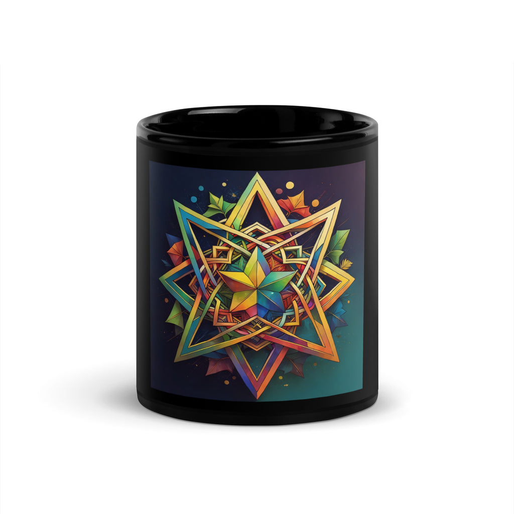 Vibrant Song | Star of David | Black Glossy Mug Jouparty
