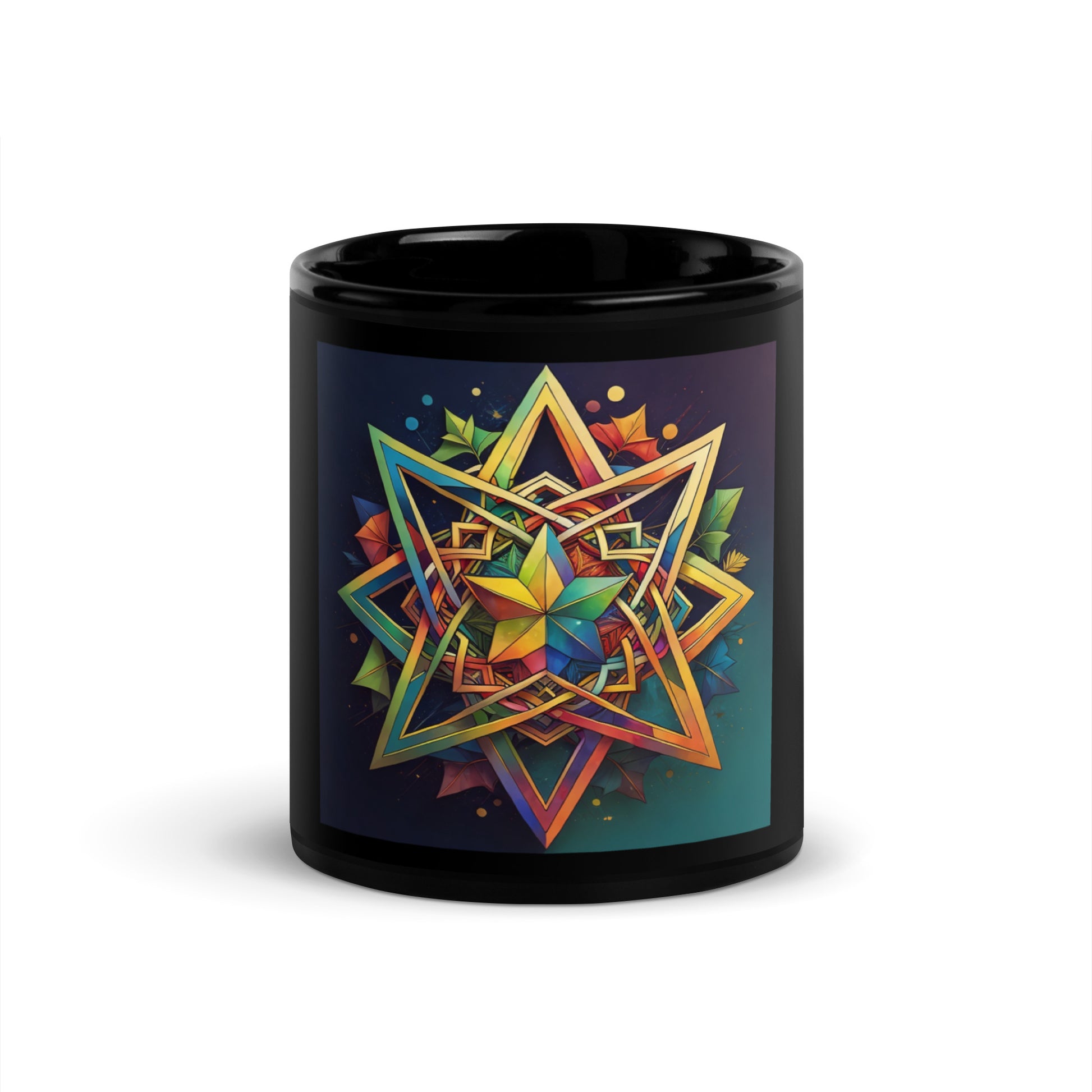 Vibrant Song | Star of David | Black Glossy Mug Jouparty