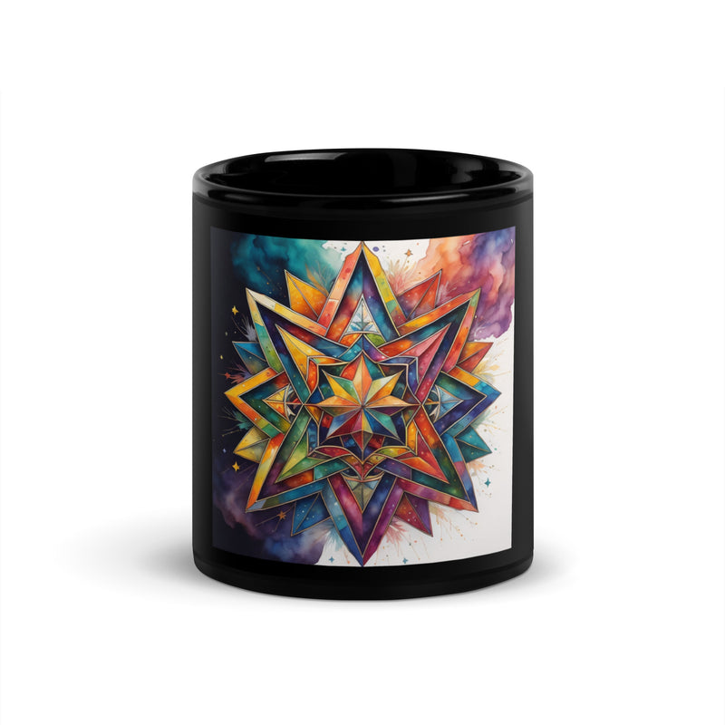 Vibrant Song | Star of David | Black Glossy Mug