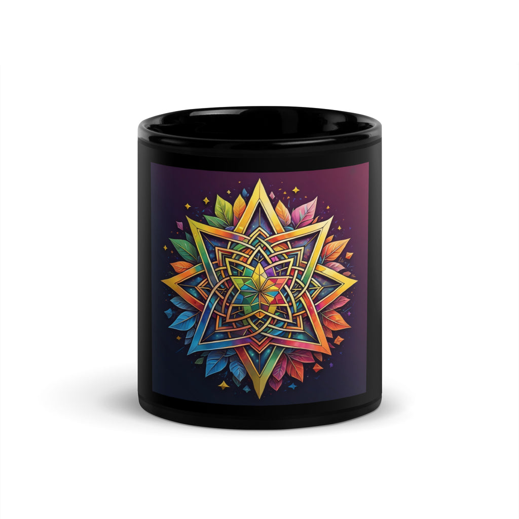 Vibrant Song | Star of David | Black Glossy Mug Jouparty